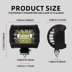 Đèn <span class=keywords><strong>LED</strong></span> làm việc ô tô 12V <span class=keywords><strong>60W</strong></span> chống nước, đèn chiếu sáng mini cho xe tải, máy kéo, xe 4x4, đèn sương mù, đèn pha, phụ kiện ô tô - Product Image 4