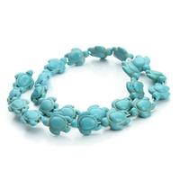 Perles en pierre turquoise blanche 15*20mm en forme de tortue, accessoires pour bijoux DIY, accessoires perlés