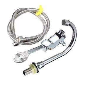 Valves vertes Installation facile Contrôle de la pédale de pied temporisé Valve de chasse de toilette <span class=keywords><strong>WC</strong></span> en laiton avec structure sécurisée - Product Image 2