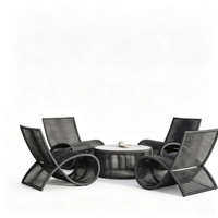 Ensemble de chaises longues d'extérieur résistantes aux intempéries, structure en aluminium, meubles en corde tressée à la main pour villa, maison d'hôtes, hôtel, jardin, balcon