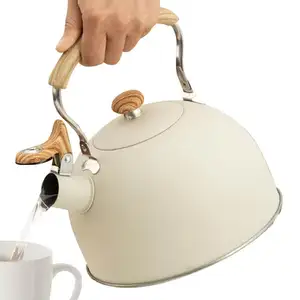 Ketel peluit teko baja tahan karat untuk teh 2.64 ketel seni peralatan dapur untuk induksi elektrik keramik kompor Natal