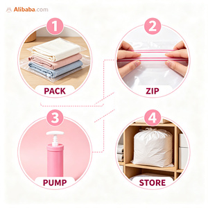 Sacs de rangement sous vide, organisateur pour gagner de la place, avec pompe à air manuelle, matériau PA PE, pour la maison, le placard - Product Image 2