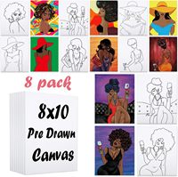 Toiles tendues pré-dessinées 8x10, kits de peinture sur toile pour adultes, décoration intérieure, sujets de portraits faciles à suivre, soirées de peinture