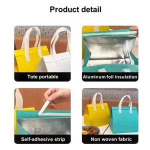 Sacs isothermes écologiques non tissés populaires, personnalisés, réutilisables et recyclables, en aluminium jetable, pour plats à emporter - Product Image 3