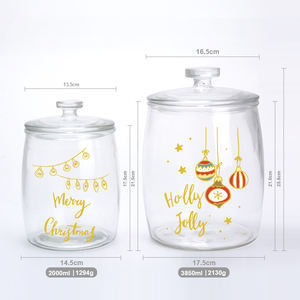 Bocaux en verre avec couvercles, récipients <span class=keywords><strong>de</strong></span> rangement en verre, parfaits pour les céréales, les bonbons, les noix, le sucre, <span class=keywords><strong>la</strong></span> farine, les chips et les biscuits, transparents, 0,53 gallon - Product Image 6