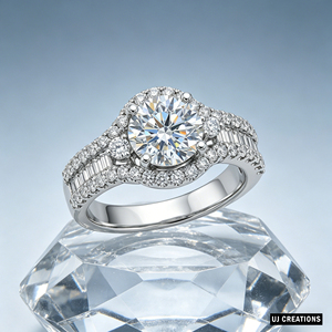 Bague de mariage et de fête personnalisée en or massif 14K/18K avec diamant rond de 1 carat cultivé en laboratoire, certifié IGI, qualité VVS-VS, taille brillant - Product Image 5