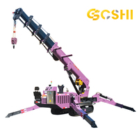 Grue araignée compacte 12t avec flèche télescopique hydraulique pour la construction routière et les projets de levage d'installations municipales