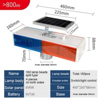 Balise d'avertissement solaire à LED rouge réfléchissante, étanche IP65, clignotante pour la sécurité des barricades routières
