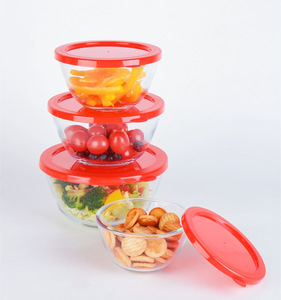 Bol à salade en verre borosilicate, de grande capacité, bol à soupe avec couvercle 1 pièce - Product Image 6