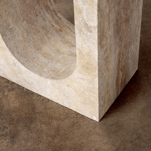 Table <span class=keywords><strong>console</strong></span> multifonctionnelle moderne en marbre travertin Cammy Stone, design Wabi-Sabi pour <span class=keywords><strong>entrée</strong></span> et salon - Product Image 6