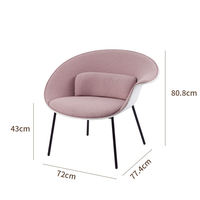 Fauteuils nordiques modernes Lounge Accent Chairs en tissu rose PP Dossier Mobilier de salon