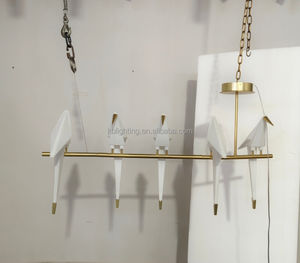 북유럽 크리 에이 티브 천 종이 크레인 램프 교수형 램프 현대 바 거실 디자이너 종이 접기 새 예술 펜던트 조명 - Product Image 3