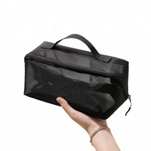 New Design Large Capacity Mesh Cosmetic <b>Bag</b> Outdoor Travel Clear Mesh Toiletry Pouch Square Make up <b>Bag</b> - Product Image 3