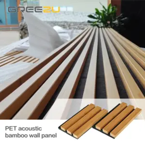 제조업체 Akupanel PET 음향 대나무 판금 패널 스튜디오 장비 벽 패널 용 천연 대나무 방음 재료
