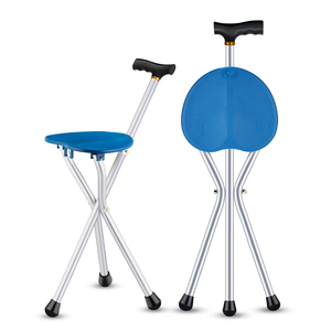 Nhôm gấp đi bộ mía với ghế đi bộ dính với ghế có thể điều chỉnh & Thiết kế ổn định cài đặt miễn phí Nạng ghế Phân - Product Image 2