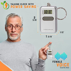 Talking <strong>Clock</strong> for Blind Keychain Alarm - Small <strong>Digital</strong> <strong>Clock</strong> Keychain With Alarm for Visually Impaired <strong>Digital</strong> Alarm <strong>Clock</strong> - Product Image 2