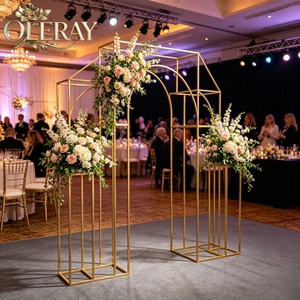 Arche circulaire en métal de <span class=keywords><strong>9</strong></span>,5 pieds, grande taille, pour décoration de toile de fond de mariage, anniversaire, fête, avec fleurs artificielles - Product Image 2
