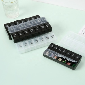 กล่องยา 7 วัน แบบขายส่ง 14 ช่อง ป้องกันเด็กเปิดได้ ผลิตจากพลาสติก PP เกรดสำหรับอาหาร สำหรับจัดยา วิตามิน 2 เวลาต่อวัน เช้า/เย็น หลายสี - Product Image 2