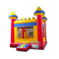 Structure gonflable de jeu pour enfants avec toboggan et piscine, château gonflable tropical pour fêtes d'été avec toboggan, utilisable en mode humide ou sec