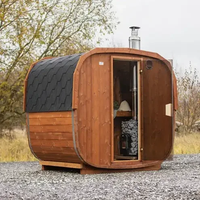 Ruang Sauna Uap Kubus Kayu Cedar Terlaris Tahan Air Sauna Luar Ruangan Modern Mewah