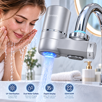 Filtre à eau de cuisine et de salle de bain à haute efficacité élimine 99% chlore et bactéries purificateur d'eau de robinet portable pour l'eau propre