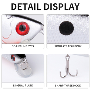 Leurre de pêche flottant 10cm/8.3g, appâts artificiels durs avec hameçons triples, 10 couleurs et ensemble d'accessoires pour la pêche au bar en eau douce - Product Image 5
