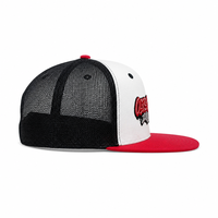 Casquette de baseball en maille à 6 panneaux, broderie personnalisée, visière plate, unisexe, respirante, logo personnalisé, casquette hip-hop à large bord, motif lettres, ajustable