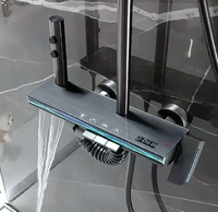 Système de douche thermostatique mural en céramique pour salle de bain, avec robinet de pluie en aluminium et finition huilée, design moderne