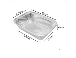 Fastfood Verpakking Magnetron Bakbakken Aluminiumfolie Pannen Oven Veilige Wegwerp Voedsel Container