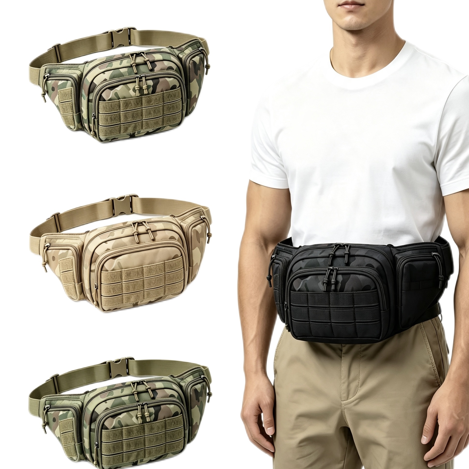 Outdoor Tactical Oxford Zipper Fanny Pack