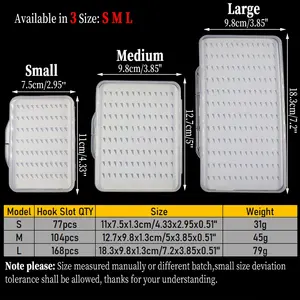 Bulk Polypropylene Small Flies And Midges Nymph Slim Fly Box With Teardrop Foam Fly Fishing Hook Box Pesca Fishing Tackle Box