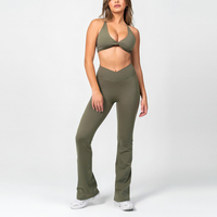 Ensemble de pantalon et haut de yoga tie-dye personnalisé avec taille élastique, tissu extensible quadridirectionnel respirant pour femmes - Commandes personnalisées en gros