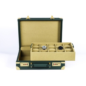 Estuche de Madera de Alta Calidad para Relojes, con Múltiples Posiciones, Color Verde, con Contraseña, de Cuero, para Colección de Relojes - Product Image 1