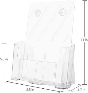 Di plastica acrilica supporto della letteratura trasparente flyer titolare supporto di carta, la rivista, brochure display del supporto o appeso a parete bracke - Product Image 4