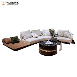 Ensemble de canapés de bureau de luxe en cuir PU, mobilier de haute qualité pour salon, cuisine, bureau de PDG, espace de détente - Product Image 6