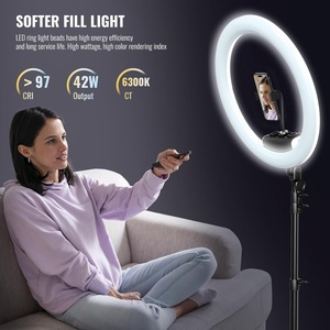 Support trépied, 3 supports pour télécommande iPhone pour diffusion en direct, coiffeur, maquillage, lumière LED ronde pour selfie - Product Image 6