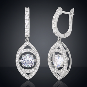 Pendientes de Aro de Plata de Ley 925 con Moissanita en Forma de Corazón y Corte Brillante Redondo, Joyería Fina de Lujo para Mujer, Venta al por Mayor - Product Image 3