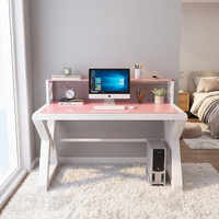 Bureau d'ordinateur de jeu personnalisé avec support pour écran, bureau d'ordinateur ergonomique rose, bureau d'ordinateur en verre, grand bureau d'ordinateur