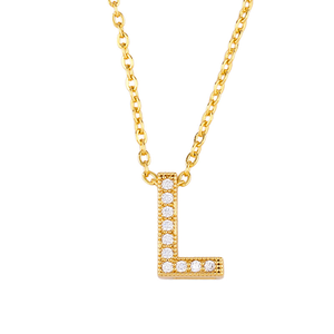 Collana con Ciondolo Personalizzato in Oro 18k Placcato con Zirconi Cubici Bianchi, Gioielli Raffinati all'Ingrosso per Donne e Bambini - Product Image 2
