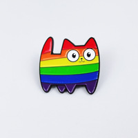 Insigne de broche en émail de fierté colorée en gros pour chats arc-en-ciel femme mode métal alliage de zinc nouvel an chinois