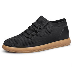 Baskets décontractées blanches pour hommes Semelle en caoutchouc antidérapante Chaussures croisées pour augmenter la taille Chaussures invisibles - Product Image 6