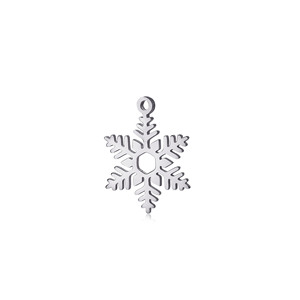 Breloques Flocons de Neige Mignons en Acier Inoxydable Poli Miroir DIY Couleurs Argent et Or pour Noël - Product Image 3