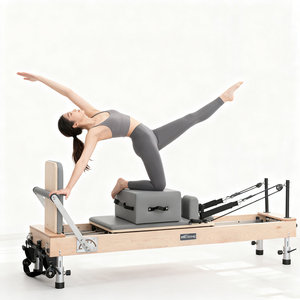 Reformer Pilates en érable économique, réglable, portable et durable, avec emballage en bois, répondant aux besoins de fitness à domicile et commerciaux - Product Image 1