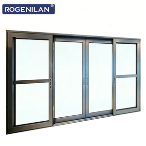Puerta Corredera de Vidrio Templado de Aluminio Personalizada de Fábrica ROGENILAN, Puertas Correderas de <span class=keywords><strong>Doble</strong></span> Acristalamiento Insonorizadas para Exteriores - Product Image 4