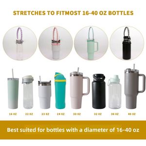 Handcrafted Woven <b>Ice</b> Scoop Water Bottle Bag Food Grade Silicone <b>Ring</b> 40oz for Tumbler Durable Outdoor Sports Carry Handle - Product Image 2
