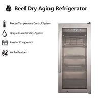 Vitrine Réfrigérée Professionnelle 75L pour Bœuf et Viandes, Double Température, pour Maturation à Sec, Équipement de Restauration Commerciale