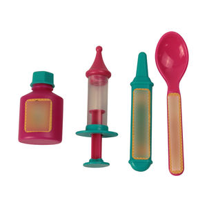 Jouets en plastique : Stéthoscope, seringue, cuillère, thermomètre, bouteille – Kit de jeu de rôle médical pour enfants avec logo personnalisé - Product Image 3