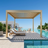 Pergola motorisée en aluminium LYN pour extérieur, à lames orientables, imperméable, ignifuge, pare-soleil, auvent de terrasse 5x5x3M