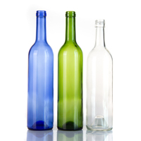 Ventes en gros de bouteilles de vin de Bordeaux vides de 750 ml, transparentes et vertes, avec bouchon en liège