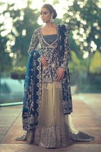 ATIYA LIBAS Magnifique Kurti en acétate indien/pakistanais avec robe Lehenga Choli Broderie Zardozi lourde pour le mariage des femmes-2019 - Product Image 2